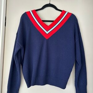 Sandro Torsy Striped V-Neck Sweater